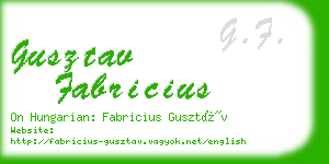 gusztav fabricius business card